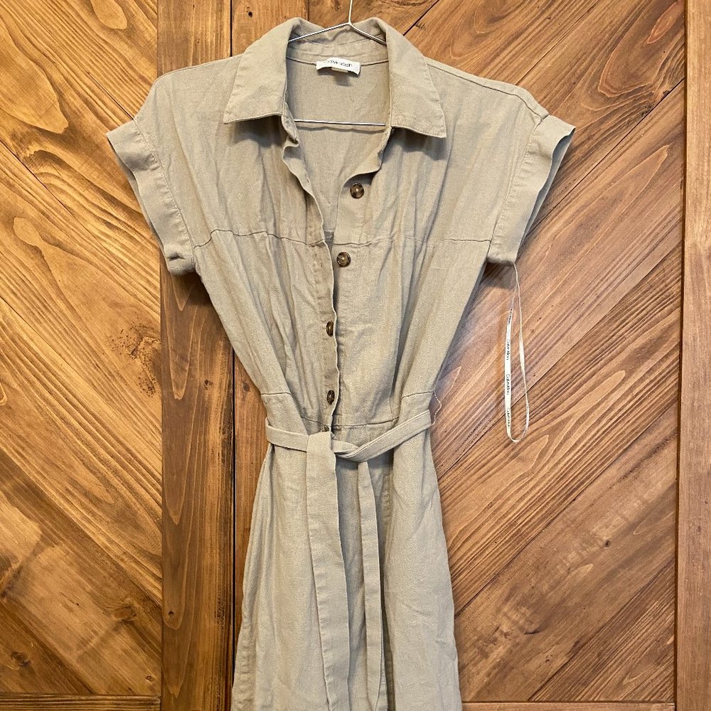 calvin klein khaki shirt dress, size 4